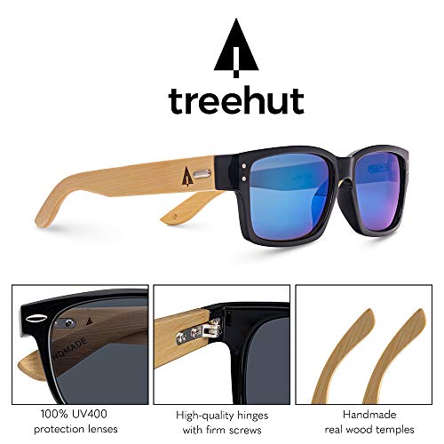 Treehut¨ Wooden Bamboo Sunglasses Temples Classic Square Keyhole Vintage Eyewear4
