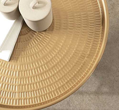 Kate And Laurel Mahdavi Boho-Chic Hammered Metal Tray Coffee Table, Dark Gold #TOP7