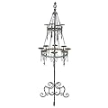 Design Toscano Malbark Castle Gothic Decor Floor Candelabra Candle Holder, 63 Inch, Grey Patina