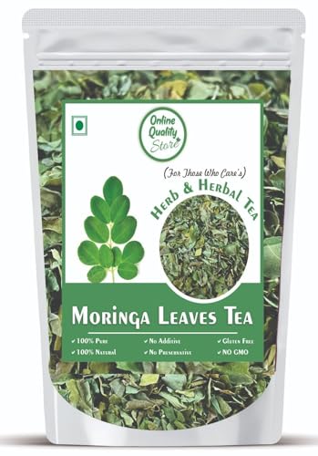 Image of Online Quality Store Moringa Leaves - 100g | Dried Drumstick Tree Leaves, Natural Super-Food, Herbal Supplement - for Making Herbal Tea, Smoothies, Soups