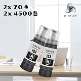 EVOKE 103 XL Zestaw tuszy kompatybilny z Epson EcoTank L3251 L3250 L3150 L3151 L3260 L3256 (Zestaw CMYK + czarny) 31500 Stron 350 ml