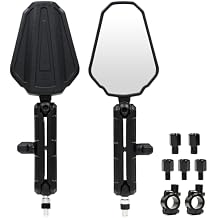 Adventure Motorcycle Mirrors, Universal Motorcycle Rear View Mirrors with 8MM 10MM Screws and 7/8" Handlebar Aluminum Mount Compatible with Most Motorbikes Street Bike ATV Scooter Cruiser