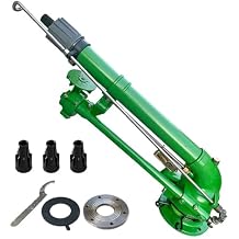50mm Farm Irrigation Sprinkler for Agriculture Lawn, Impulse Impact Sprinkler with Replacement Nozzle - 360 Large-Area Watering Spray Set