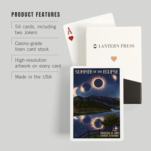 Lantern Press Casper Wyoming Solar Eclipse 2017 Baraja Póker miniatura 3