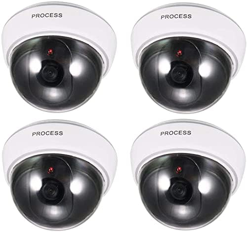 XYWHPGV Fake Security Camera Dummy Dome CCTV with Blinking Red LED Warning Alert Light for Home Outdoor Indoor White 4pcs(01fae 373b2 a4183 cbb9b 87bb9 896a9