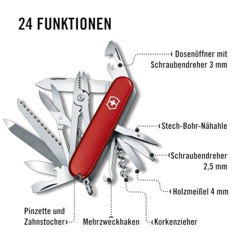 Victorinox Schweizer Taschenmesser Handyman, Swiss Army Knife, Multitool, 24 Funktionen, Klinge, Korkenzieher, Dosenöffner