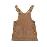mlpeerw Newborn Baby Girl Overall Dress Kids Velvet Solid Adjustable Strap Pocket Suspender Dresses...