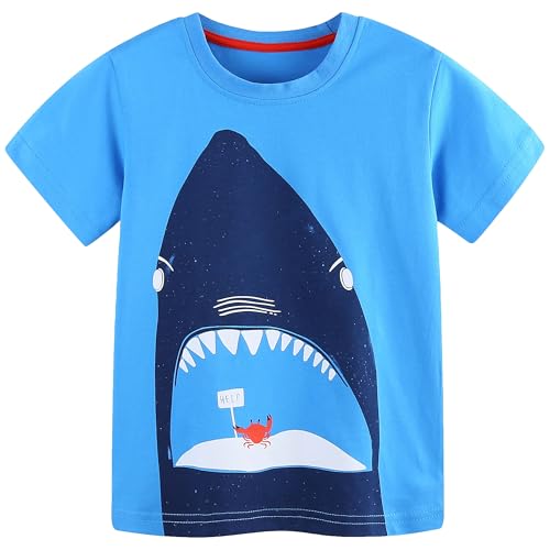 Image of AIWUHE Toddler T Shirts Cotton Summer Tshirts Boys Girls Short Sleeve Tee Tops Casual Graphic Clothes Crew Neck Shirts 2-6Y