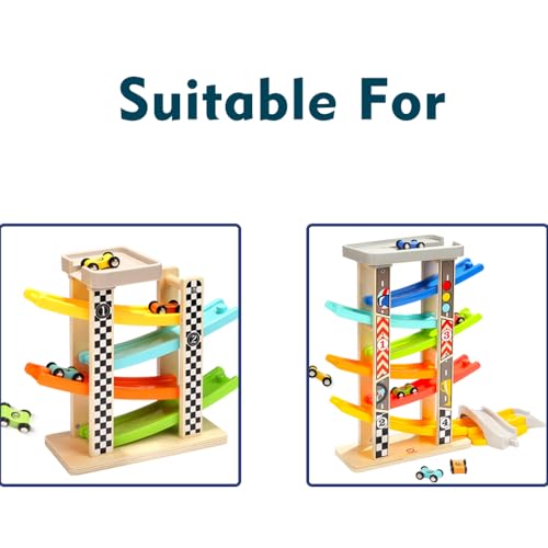 TOP BRIGHT Car Ramp Replacement Toy with 12 Small Cars