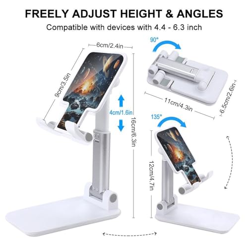 Soporte para teléfono celular para escritorio VstaDank con base ajustable espacial 2