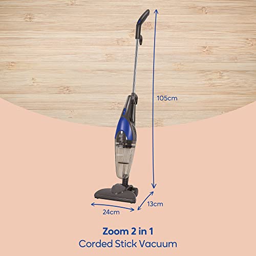 Russell Hobbs RHSV1001 Corded Upright Stick Vacuum Bagless 2 in 1 White and Blue 600W 0.5 L Dust Capacity, 5 metre Cord for Carpets & Hard Floors with Crevice & Brush Tool with 2 Year Guarantee - Image 3