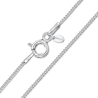 Amberta 925 Sterling Silver 1.1 mm Curb Chain Necklace 14" 16" 18" 20" 22" 24" in