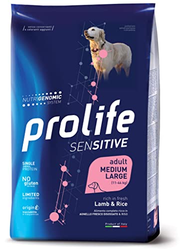 Prolife Sensitive Adult Agnello & Riso - Medium/Large. Sacco Da 10 Kg.