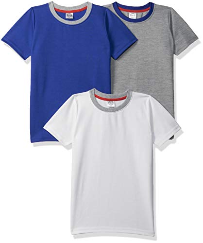 Gubbarey Boy’S Plain Regular Fit T-Shirt (Pack Of 3) (Tsb1001_Blue, White, Gray 3 4 Years)