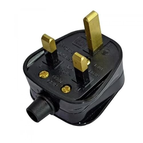 Image of 13 AMP UK 3 PIN Mains Plug Fused 13A BS Socket Plastic Black Bulk x5/x10/x20 (20)