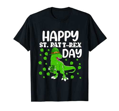 Feliz día de San Pat Trex Dino Día de San Patricio regalo para niños pequeños Camiseta