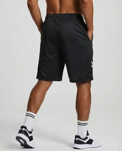Image of Real Essentials 5 Pack: Men's 9 inch Mesh Shorts - Athletic Gym, Workout, Basketball, Running, Casual Lounge Activewear Pockets