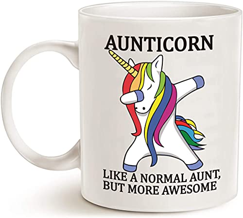 AMRIU Aunticorn Funny Aunt Coffee Mug Mother's Day Gift for Aunty Best Gifts- 11oz Unicorn Aunt Gift Mug for Christmas Birthday Ceramic Mug Tea Cup