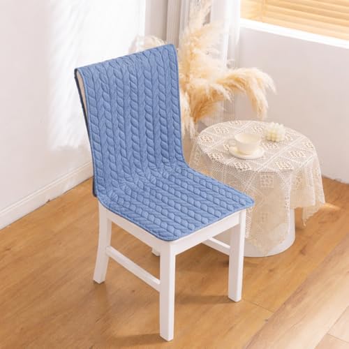 Image of HOMETHREADS Non-Slip Chair Cover-Universal Fit for Kitchen & Dining Chairs-Cushioned Comfort - Stylish Machine Washable Seat Cover- 145x45cm (Blue, Pack of 4)