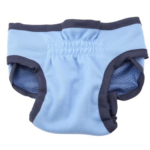 Image of TOPINCN Dog Physiological Pants, Female Pet Sanitary Diaper, Polyester, Washable, Elastic Waistband, for Small Medium Large Dogs, Blue, Size M