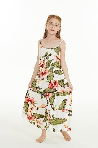 Girl Hawaiian Maxi Tiered Dress in Rafelsia Cream4