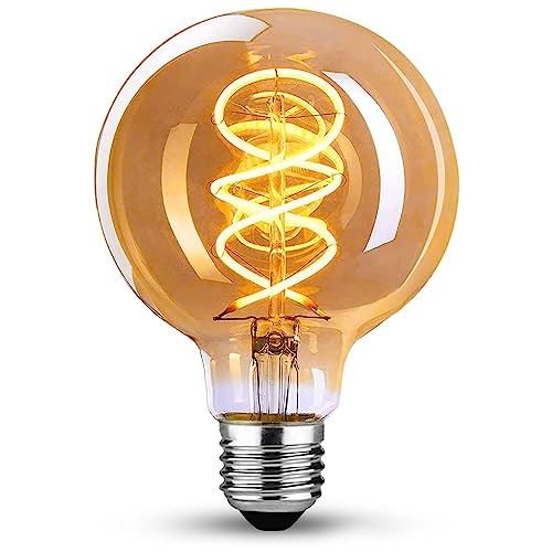 Bombilla Edison E27 LED Vintage Regulable 4W   Lámpara Retro Blanco Cálido 2700K   Ideal para Iluminación Nostálgica en Hogar, Café, Bar (G80 1P)