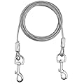 NATUCE 10ft (3M) Dog Tie Out Cable, Tie-Out Cable for Dogs up to 176lbs, Suitable for all Breeds (White)