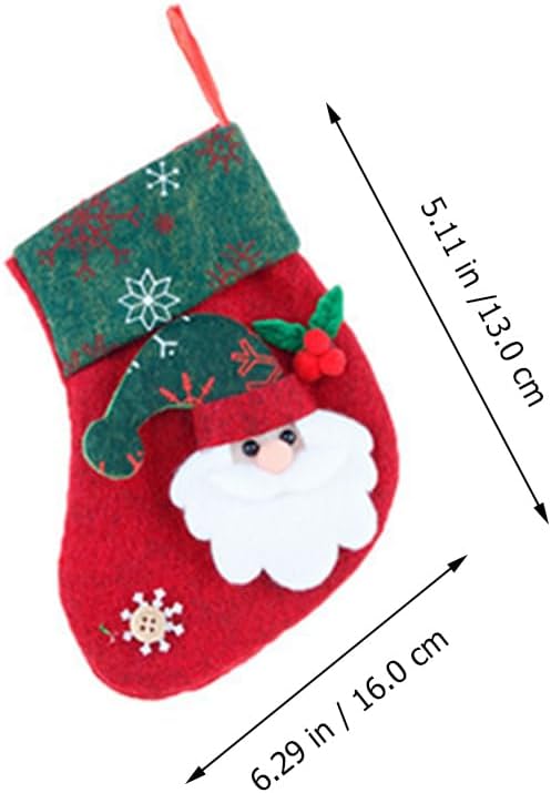 PRETYZOOM 12Pcs Small Christmas Stockings Set Xmas Bag Candy Bag Socks Christmas Boots Decoration Tree Hanging Ornaments Holiday Party Door Fireplace Decorations