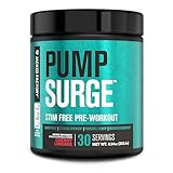 PUMPSURGE Caffeine-Free Pump & Nootropic Pre Workout Supplement, Non Stimulant Preworkout Powder & Nitric Oxide Booster,20 Servings, Cherry Limeade, 8.8 OZ