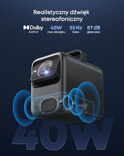 Projektor NEBULA X1 z trzema laserami 4K, Nebulamaster, 3500 lumenów ANSI, kontrast 56000:1, dźwięk stereo 40 W, zoom optyczny 0,9–1,5, sztuczna inteligencja, Dolby Vision, ekran 300 cali