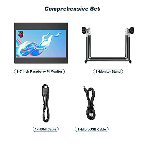Image of PONPY 7 inch Raspberry Pi Touchscreen Monitor USB /HDMI Portable Monitor Capacitive Pi Display for PC Phones Raspberry Pi 4B 3B+ 3B 3A+ 2B B+