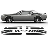BENINI DESIGN STUDIO Side Strobe Racing Stripes Graphics Vinyl Decal Sticker Kit Stripe Compatible with Dodge Challenger Scat Pack Stripe Kit 2009-2023 (2008-2014, Matte Black)
