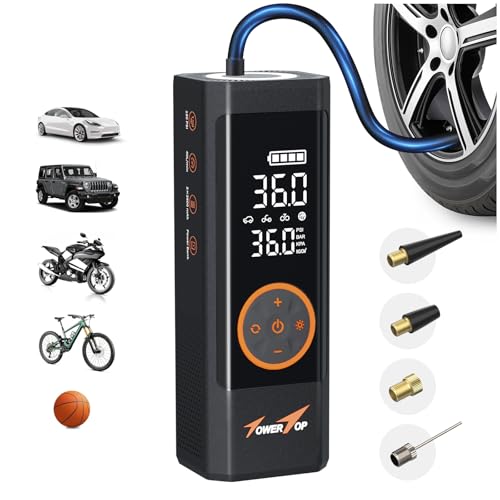 TowerTop Tire Inflator Portable Air Compressor: 2.5X Faster Inflation 150PSI Cordless Tire Inflator...