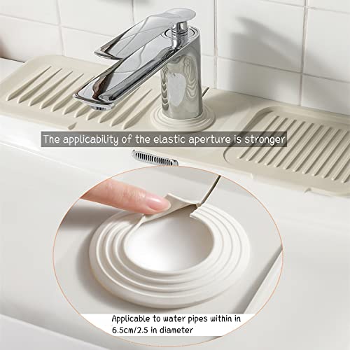 HIDDIT Silicone Faucet Mat Splash Guard Kitchen Sink, Faucet Drain Mat, Sink Drain Mat Behind Faucet