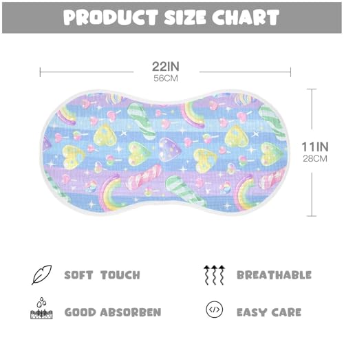 Cane Candy Cartoon Cotton Baby Muslin Burp Cloths Easy Care Baby Burp Rags for Babies boy and Girl Set of 2, 22x11in4