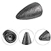 FCFKUK 50Pcs Bullet Lead Fishing Sinkers Weights Kit with Gray Sinkers in 6 Sizes