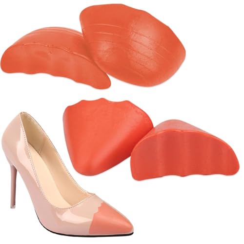 YIPFEN 2 Pares de Rellenos para Puntera de Zapato en PU, Reductores de Talla para Zapatos Grandes, Almohadillas para Talón Cómodas para Tacones, Zapatillas, Botas