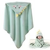 FDJZXW 80 * 80cm Baby Handtuch Kapuze Kapuzenhandtuch Baby Babyhandtuch mit Kapuze Baby Badetuch Kinderhandtuch Aus Korallensamt, Badetuch, Handtuch, Geeignet für Babys und Neugeborene (Grün)