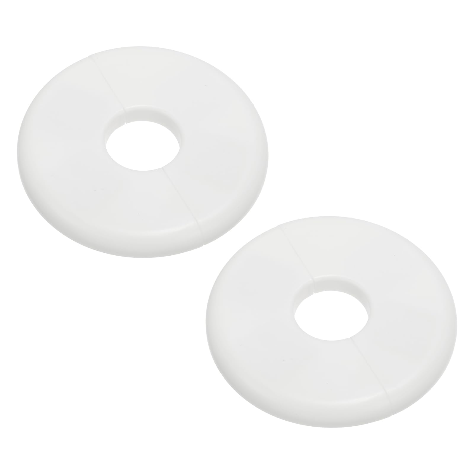 sourcing map 2Pcs Wall Split Flange, ABS Self-Adhesive Escutcheon Plate for 23.5mm/0.9" Diameter, Water Pipe Cover for Kitchen Toilet Faucet Decoration, White