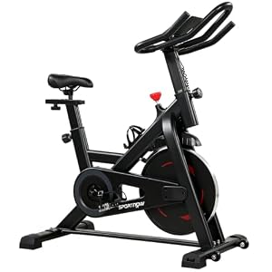 SPORTNOW Exercise Bike for Home Gym, Indoor Stationary Bike with Smart APP, 0-100% Magnetic Resistance, Adjustable Seat & Handlebars, LCD Display, Device & Water Bottle Holder, Wheels, 120kg Capacity