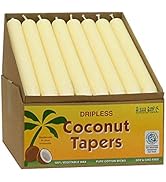 Aloha Bay Coconut Taper Candle – Dripless, Unscented 9 Inches w/ 9-Hour Burn Time &amp; Pure Cotton W...