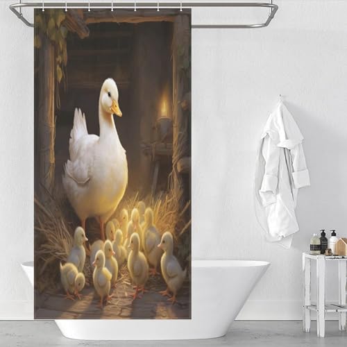 Rideau de douche canard 92x183 cm en polyester imperméable - 2