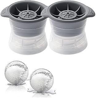 Micacorn Ice Sphere Molds, BPA Free 2 Silicone Ice Ball Makers, Jumbo 2.5 Inch Perfect Size Reusable Round Ice Mold for Whiskey Cocktails Soda Drinks Beverages