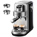 SHARDOR Máquina de café expreso, cafetera semiautomática de acero inoxidable con visualización digital, sistema de...