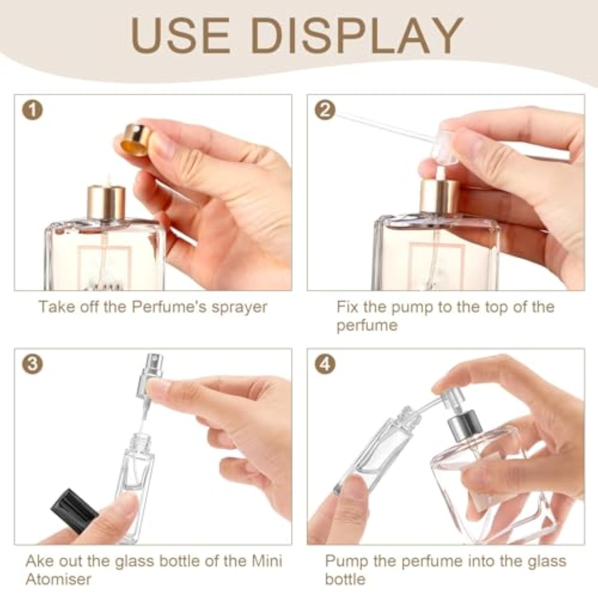 90 Pcs Refillable Small Travel Perfume Atomizer Bottles
