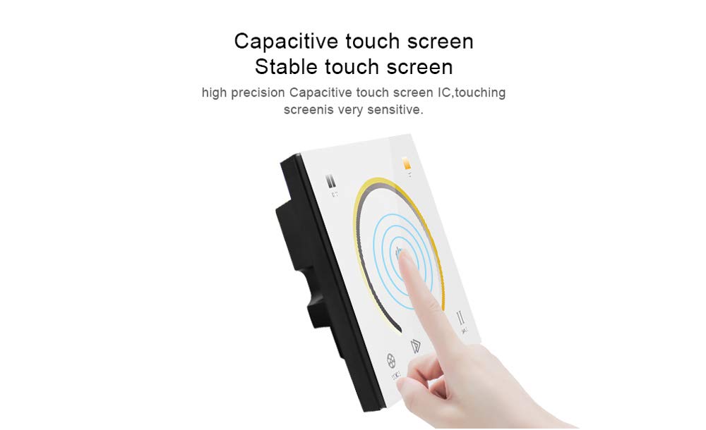 AMKI LED Wall Switch Dimmer,LED Controller,Wall- Mounted Plastic Cover Touch Panel Switch for DC12V-24V 3528 2835 5050 Single Color LED Strip Lighting(Color Temperature)