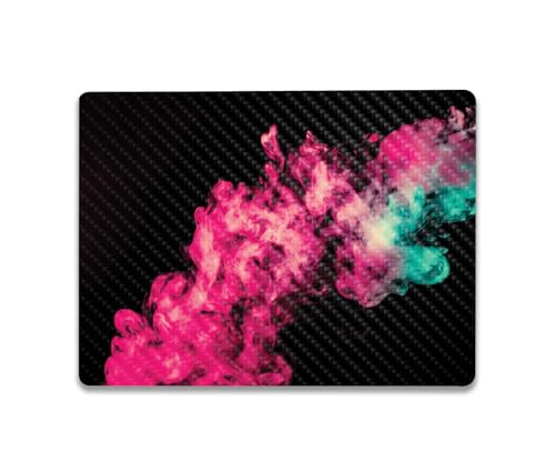 Image of MightySkins Carbon Fiber Skin Compatible with Microsoft Surface Laptop Go 3 (2023) Full Wrap Kit - Magenta Smoke | Protective, Durable Textured Carbon Fiber Finish | Made in The USA