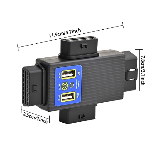 iKKEGOL Pocket OBD2 OBDII Full 16 Pin 1 Male to 3 Female OBD Cable Splitter Converter Adapter with 2 USB Port Supply Charging for Diagnostic Extender (1 to 3 Splitter)