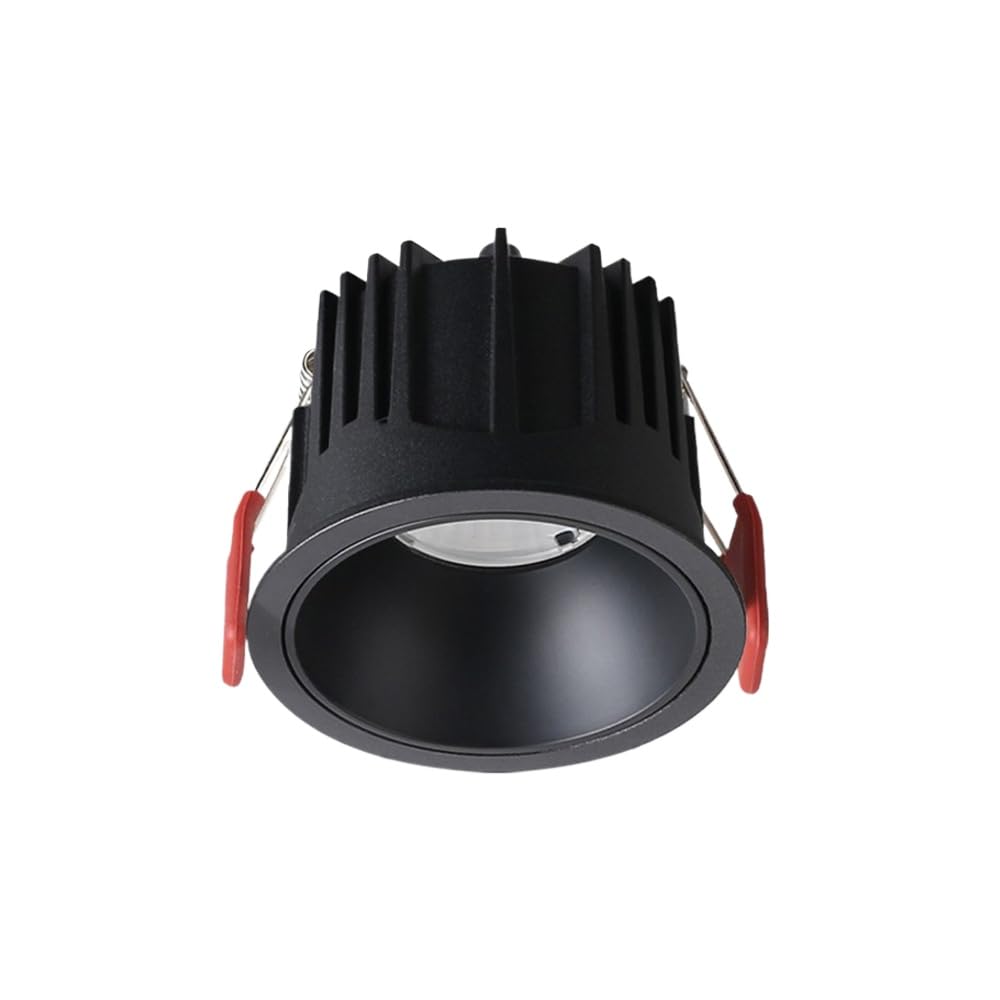 TCHAUSGZUS Anti-Glare Recessed LED Spotlights - High CRI COB Lighting for Home & Commercial Use, 5W/7W/10W, Neutral Light 4000K, Aluminum Construction(Black,7w)