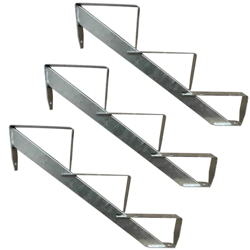 Lot de 3 montants d'escalier en bois galvanisés H53 cm cadre d'escalier extérieur robuste
